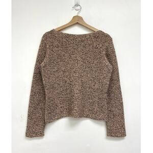 White + Warren 100% Cashmere Boat Neck Sweater Multicolor Marled Neutral Small